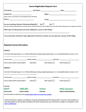 Course Registration Request Form