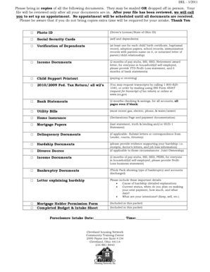 Ohio Foreclosure Counseling Intake Form