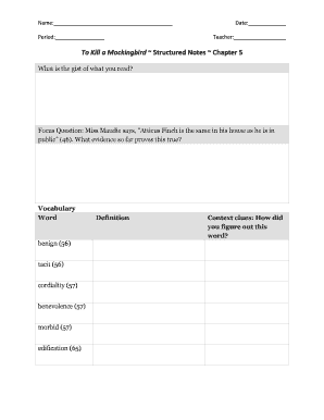 To Kill a Mockingbird Structured Notes