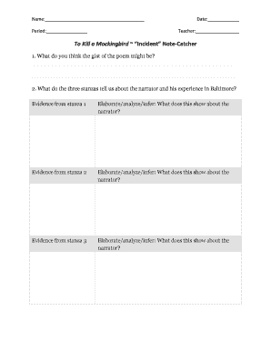 To Kill a Mockingbird Incident Note-Catcher