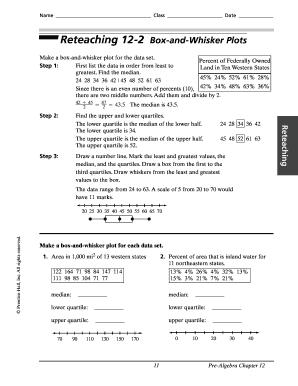 Box and whisker plot with outliers worksheet - Reteaching 12-2 Box-and-Whisker Plots - Sonicnet - sonic