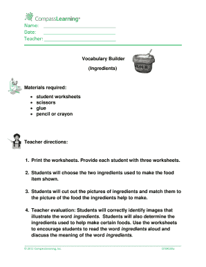 Vocabulary Builder Worksheet