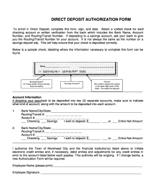 Direct Deposit Authorization Form