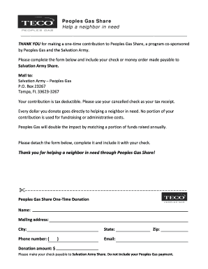 Peoples Gas Share Donation Form