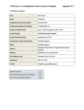 CAPS Survey Accomplishment Survey Report Template Appendix P-2 - ag ok