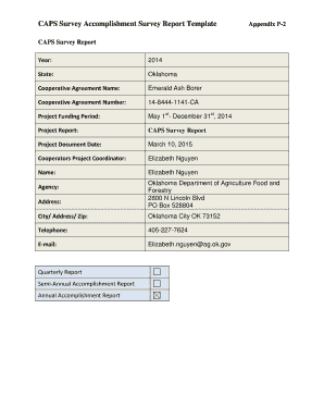 CAPS Survey Accomplishment Survey Report Template - ag ok