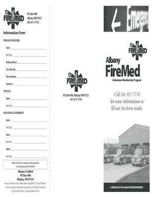 FireMed Ambulance Membership Application