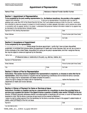 Appointment of Representative Form CMS-1696
