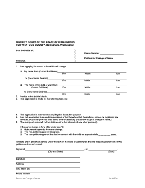 Washington Name Change Petition