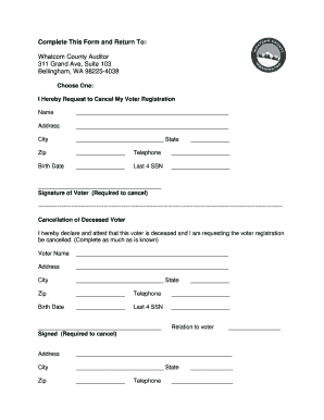 Washington Voter Registration Cancellation Form