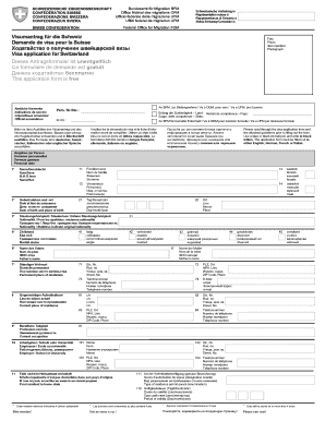 Swiss Visa Application Form