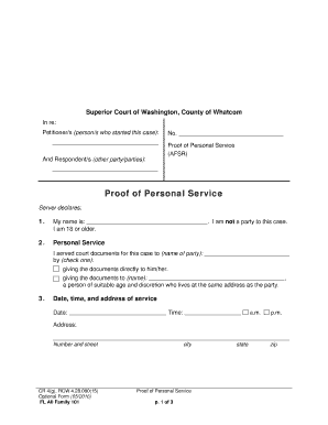 Proof of Personal Service