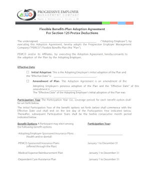 Flexible Benefits Plan Adoption Agreement
