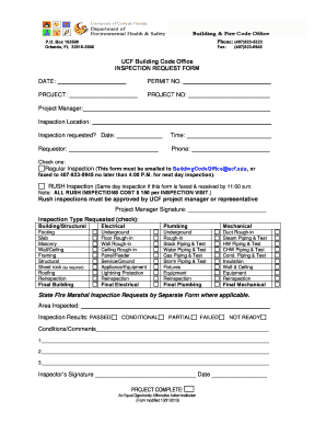 UCF Inspection Request Form