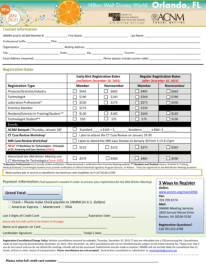 SNMMI Mid-Winter Meeting Registration Form