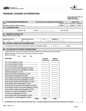Financial Change Authorization Form