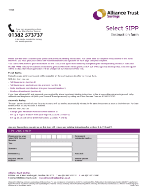 Select SIPP Investment Instruction Form