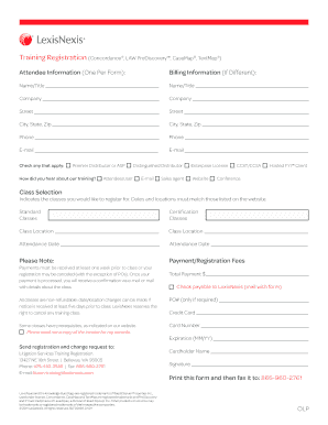 LexisNexis Training Registration Form