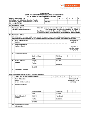 Ventura Securities Nomination Form