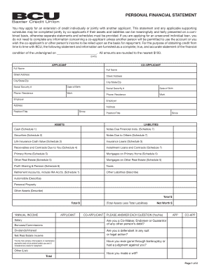 Personal Financial Statement