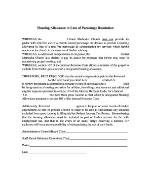 Housing Allowance Resolution