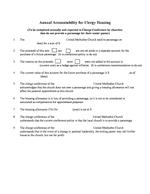 Annual Accountability for Clergy Housing
