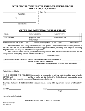 Order for Possession of Real Estate