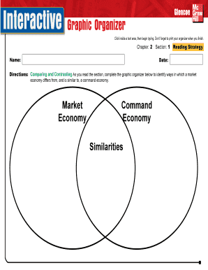 Market vs Command Economy Comparison Organizer