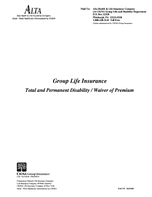 Group Life Claim Form Waiver of Premium
