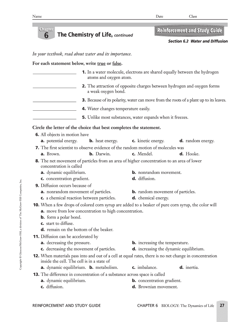 Chapter 22 Reinforcement Worksheet Answers - Fill Online, Printable Throughout Chemistry Of Life Worksheet