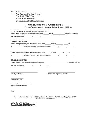 Payroll Deduction Authorization