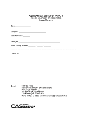 Miscellaneous Deduction Payment Form