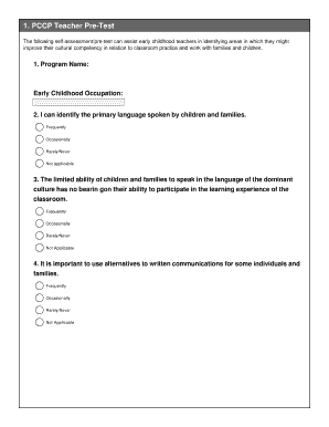 PCCP Teacher Pre-Test