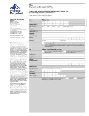 ISA Fund Switching Form