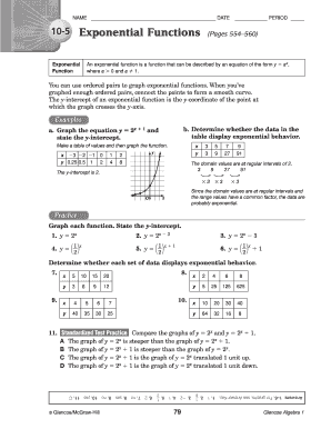 Exponential Functions Worksheet