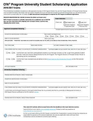 CFA Program University Student Scholarship Application