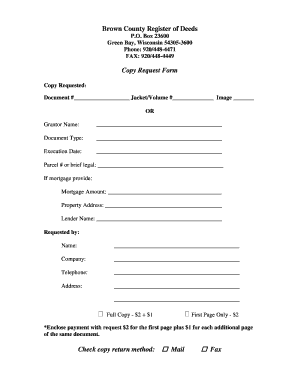 Brown County Copy Request Form