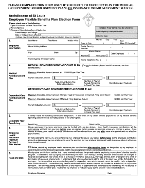 Employee Flexible Benefits Plan Election Form