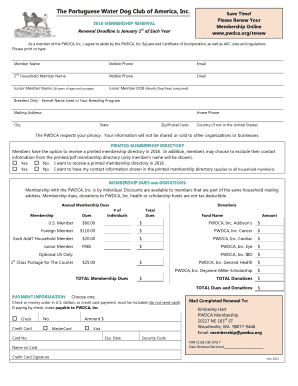 2016 Membership Renewal Form