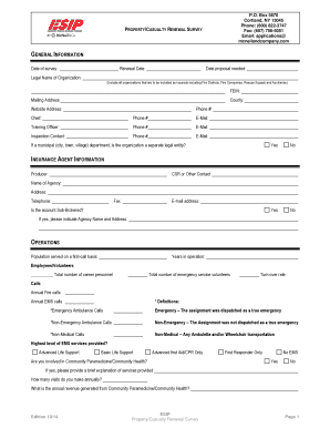 Property/Casualty Renewal Survey