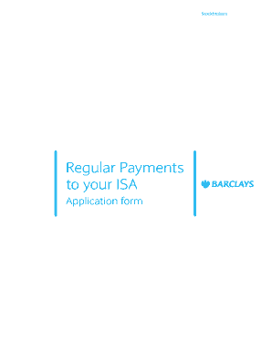 Barclays ISA Regular Payment Application Form