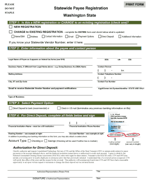 Statewide Payee Registration Form
