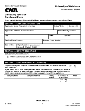 University of Oklahoma Long-Term Care Enrollment Form