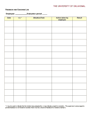 Employee Feedback and Coaching Log
