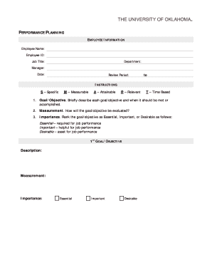 Employee Performance Planning Form