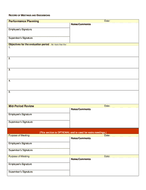 Employee Performance Planning Form