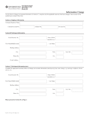 Employee Account Information Change Form