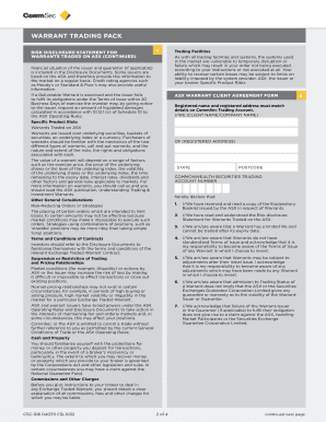 ASX Warrant Client Agreement Form