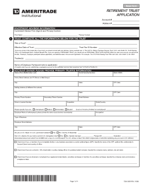 Retirement Trust Application Form