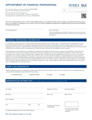 Appointment of Financial Professional Form